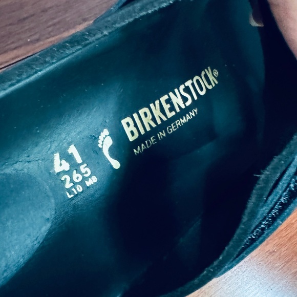 Birkenstock Uji Nubuck shine Leather straps adjustable slide sandals in black - Picture 16 of 16